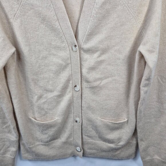 Kerri Rosenthal Sweater Womens S Beige 100% Cashmere Cardigan Knit Long Sleeve - Picture 7 of 8